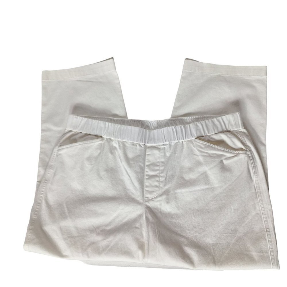 Lands' End Women's Chino Cropped Pants White Petite 16P